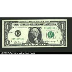 1969-B $1 Federal Reserve Note, Fr-1905-D, Gem CU. A nice front to back offset is present on the rev