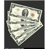 Image 1 : A group of five consecutively serial numbered 1963 $2 Legal Tender Notes, Fr-1513, all grading Gem C