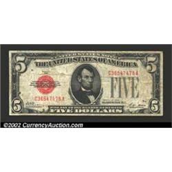 1928 $5 Legal Tender Note, Fr-1525, Fine+....