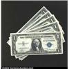 Image 1 : A Group of Five Consecutively Serial Numbered 1935A $1 Silver Certificates, Fr-1608, all grading Cho