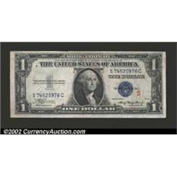 1935A $1 "S" Silver Certificate, Fr-1610, Choice CU. A nice example of this ever-popular experimenta