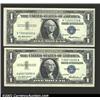 Image 1 : A pair of interesting serial numbers on 1957 $1 Silver Certificates, Fr-1619, both grading Gem CU. 2