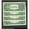Image 2 : A group of four 1957 $1 Silver Certificates, Fr-1619, all grading Choice CU to Gem CU. 4 notes...