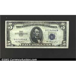 1953 $5 Silver Certificate, Fr-1655, AU....