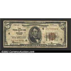 1929 $5 Federal Reserve Bank Note, Fr-1850-G, VG-Fine....