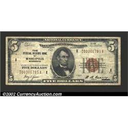 1929 $5 Federal Reserve Bank Note, Fr-1850-I, Fine-VF....