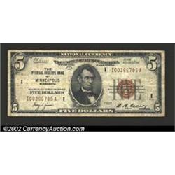 1929 $5 Federal Reserve Bank Note, Fr-1850-I, Fine-VF....