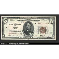 1929 $5 Federal Reserve Bank Note, Fr-1850-K, Choice-Gem CU....