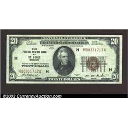 1929 $20 Federal Reserve Bank Note, Fr-1870-H, Choice AU....