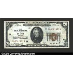 1929 $20 Federal Reserve Bank Note, Fr-1870-H, VF-XF....