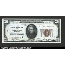 1929 $20 Federal Reserve Bank Note, Fr-1870-I, AU....