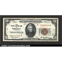 1929 $20 Federal Reserve Bank Note, Fr-1870-I, XF+....