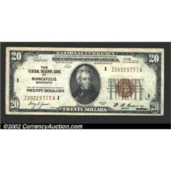 1929 $20 Federal Reserve Bank Note, Fr-1870-I, XF....