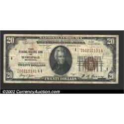 1929 $20 Federal Reserve Bank Note, Fr-1870-I, Fine-VF....