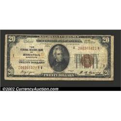 1929 $20 Federal Reserve Bank Note, Fr-1870-I, Fine....
