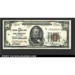 1929 $50 Federal Reserve Bank Note, Fr-1880-L, XF-AU....