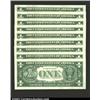 Image 2 : A group of nine 1963-A $1 Federal Reserve Notes, Fr-1901-L, all grading Gem CU. 9 notes...