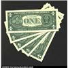 Image 2 : A Group of Five Consecutively Serial Numbered 1963-B $1 Federal Reserve Notes, Fr-1902-G, all gradin