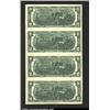 Image 2 : Uncut Sheet of four 1976 $2 Federal Reserve Notes, Fr-1935-H*, Gem CU....