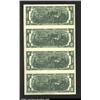 Image 2 : Uncut Sheet of four 1976 $2 Federal Reserve Notes, Fr-1935-L*, Gem CU....
