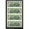 Image 2 : Uncut Sheet of four 1995 $2 Federal Reserve Notes, Fr-1936-F, Gem CU....