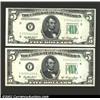 A consecutive pair of 1950-A $5 Federal Reserve Notes, Fr-1962-F, both grading Choice-Gem CU. 2 note