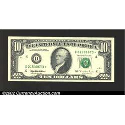 1995 $10 Federal Reserve Note, Fr-2033-D*, AU....