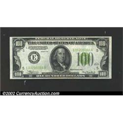 1934 $100 Light Green Seal Federal Reserve Note, Fr-2152-E, Choice AU....