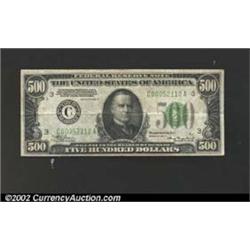 1934-A $500 Federal Reserve Note, Fr-2202-C, VF+....