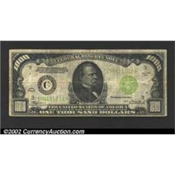 1928 $1,000 Light Green Seal Federal Reserve Note, Fr-2210-C, Fine....