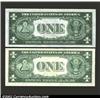 Image 2 : A pair of $1 Silver Certificates: 1935A, Gem CU; and a 1935E, Gem CU. 2 notes...