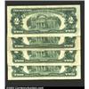 Image 2 : Four $2 Red Seals: 1953B, VF; 1953C, VF; (2) 1963, XF, XF (edge tear). 4 notes...