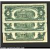 Image 2 : A trio of Red Seal $2s: 1953A, AU; 1963, VF; and a 1963, VF+. 3 notes...