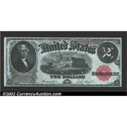 1917 $2 Legal Tender Note, Fr-57, Gem CU. A boldly embossed Gem with nearly perfect centering....