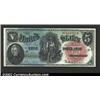 Image 1 : 1869 $5 Legal Tender Note, Fr-64, Gem CU. A lovely Rainbow Five that has great colors, excellent eye