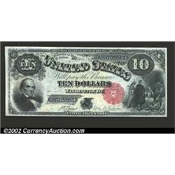 1880 $10 Legal Tender Note, Fr-113, Gem CU. This well centered Gem Jackass Note has all of the chara