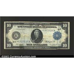 1914 $10 Federal Reserve Note, Fr-934, VG. This piece has the body of a higher grade, but it has bee