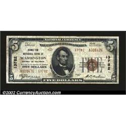 Washington, DC - $5 1929 Ty. 2 Hamilton National Bank of Washington Ch. # 13782Fine-Very Fine....