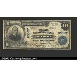 Detroit, MI - $10 1902 Plain Back Fr. 631 First National Bank in Detroit Ch. # 10527Fine+....