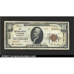 Tacoma, WA - $10 1929 Ty. 2 NB of Tacoma Ch. # 3417Very Fine-Extremely Fine....