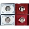 Image 2 : 2 PROOF AND 2 UNCIRCULATED 1982 WASHINGTON HALF DOLLAR COMMEMORATIVES