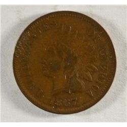 1867 INDIAN ONE CENT FINE