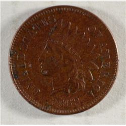 1868 INDIAN ONE CENT XF POROSITY