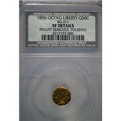 1856 Octag Liberty  California 50CT mount rmvd BG311 NCS XF