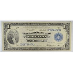 1918  $1 Federal Reserve Bank Note Chicago    XF