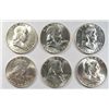 Image 1 : Nice 6 coin starter set BU Franklin half $:1949-50PD-51-53D-58D est $125-$135