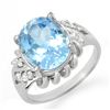 Image 1 : Genuine 5.22 ctw Blue Topaz & Diamond Ring 10K Gold