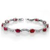 Image 1 : Genuine 4.25 ctw Ruby & Diamond Bracelet White Gold