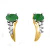 Image 1 : Genuine 0.6 ctw Emerald & Diamond Earrings 10k Gold
