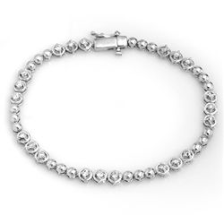 Natural 1.25 ctw Diamond Bracelet 10K White Gold